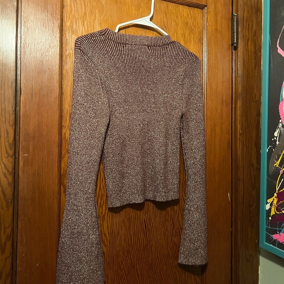 NWOT Altar’d State Women’s Macy Metallic Top Wine Tasting XL - Picture 5 of 5